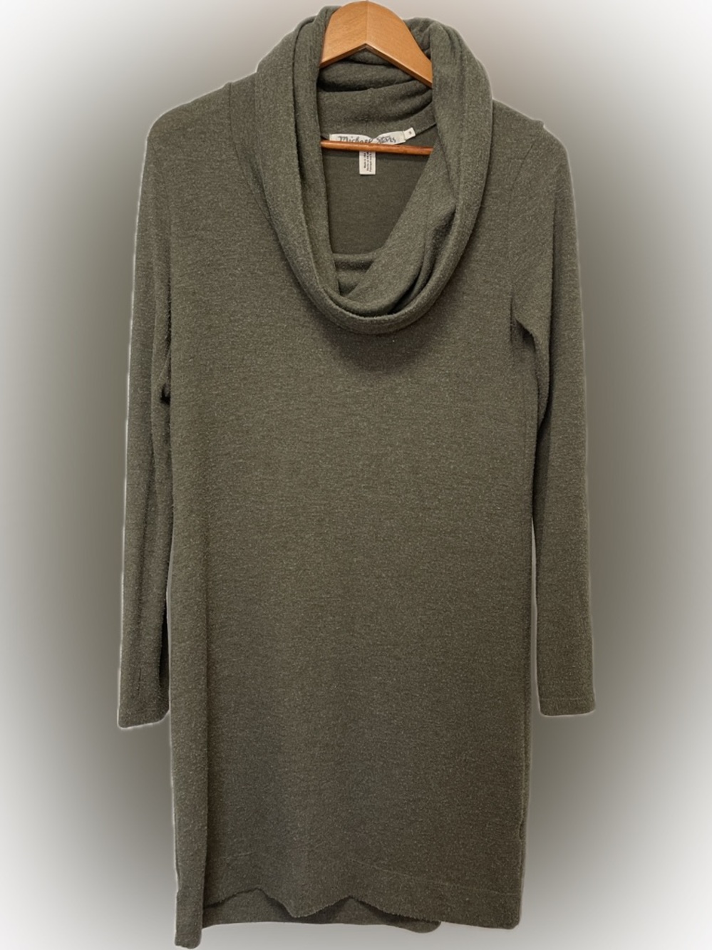 Michael Stars Olive Heather Green Cowl Neck Sweater